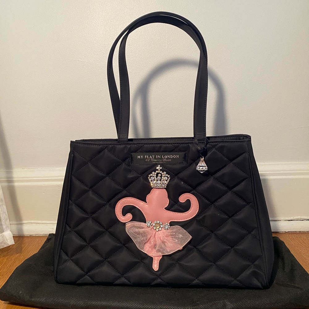 My Flat in London Bejeweled Ballerina Monkey Tote